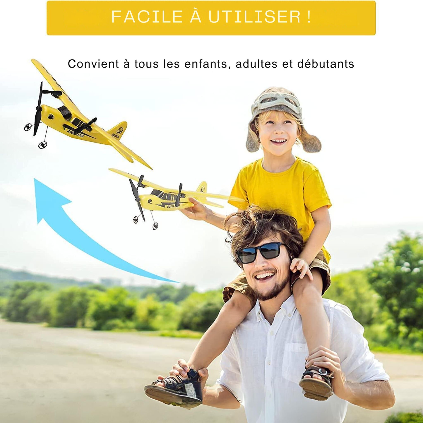 Avion télécommandé ultra-résistant pour enfant 2.4GHz