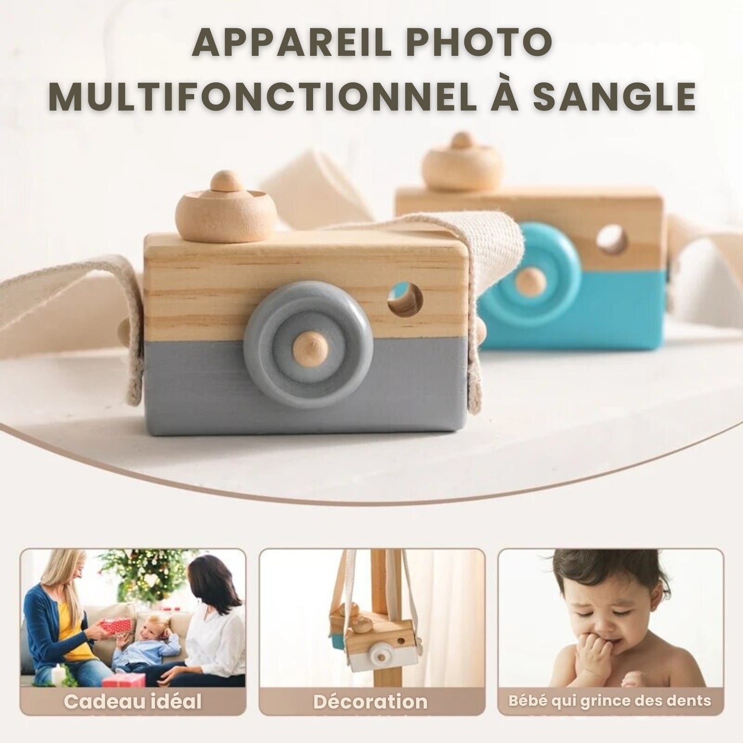 Appareil Photo Montessori en Bois pour Enfants - Éveil Créatif