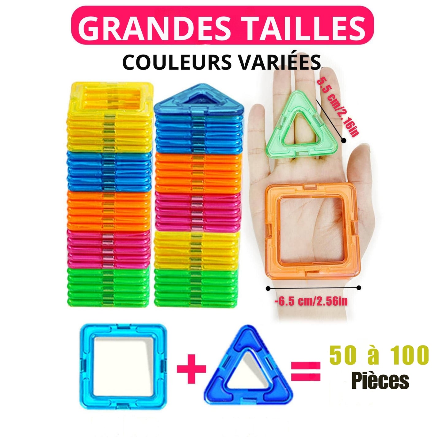 Jeu de Construction Magnétique - Blocs Aimantés pour Enfants - Coffret Cadeau Créatif et Éducatif