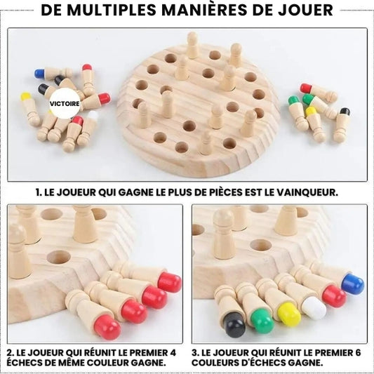 Mémo-Match Montessori : Jeu de Mémoire en Bois pour Enfants