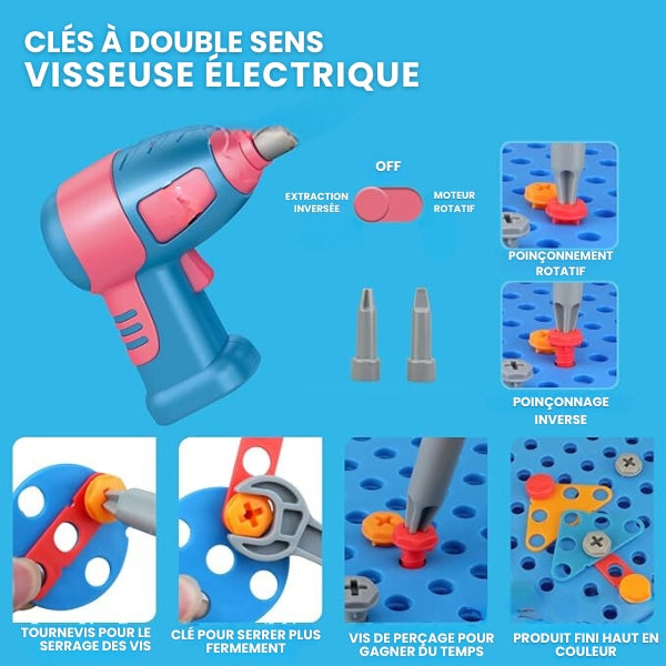 Boîte à 211 Outils Électrique Montessori - Éveil Créatif et Construction