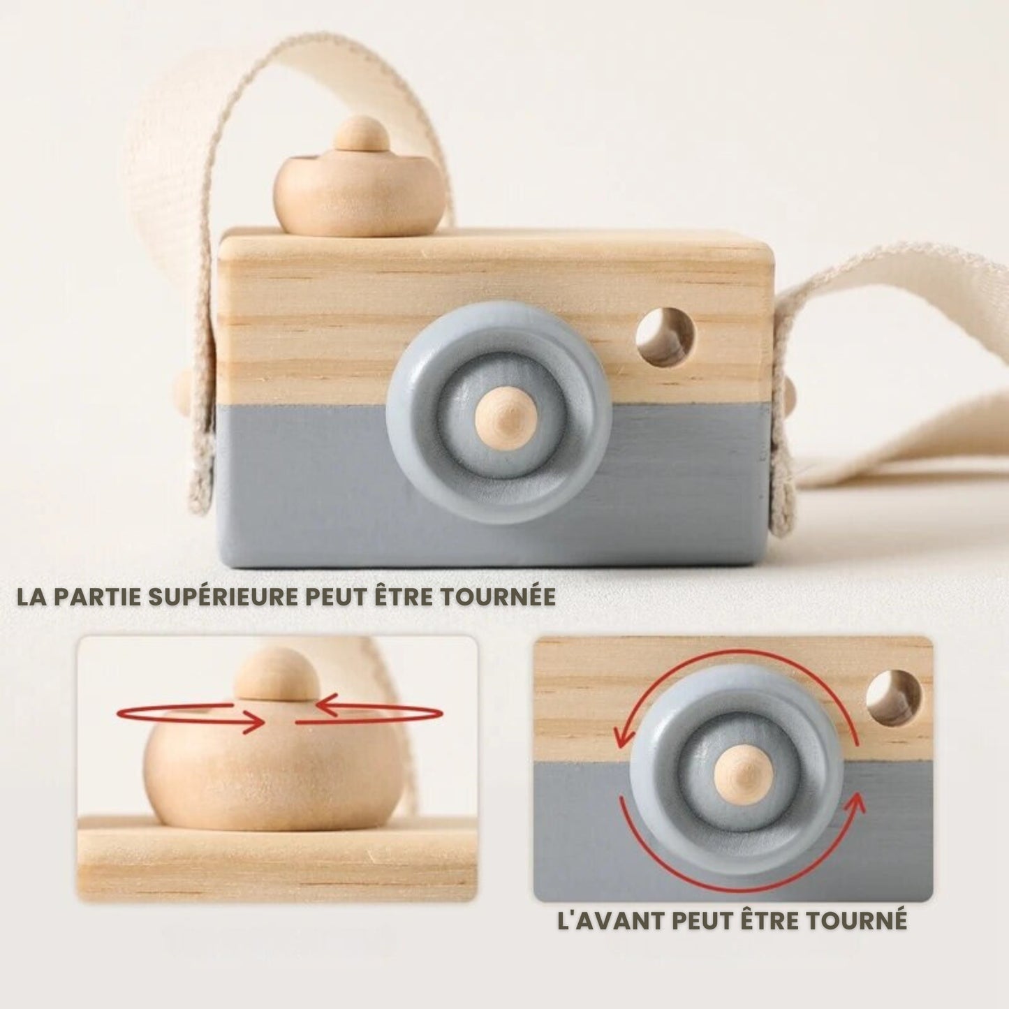 Appareil Photo Montessori en Bois pour Enfants - Éveil Créatif