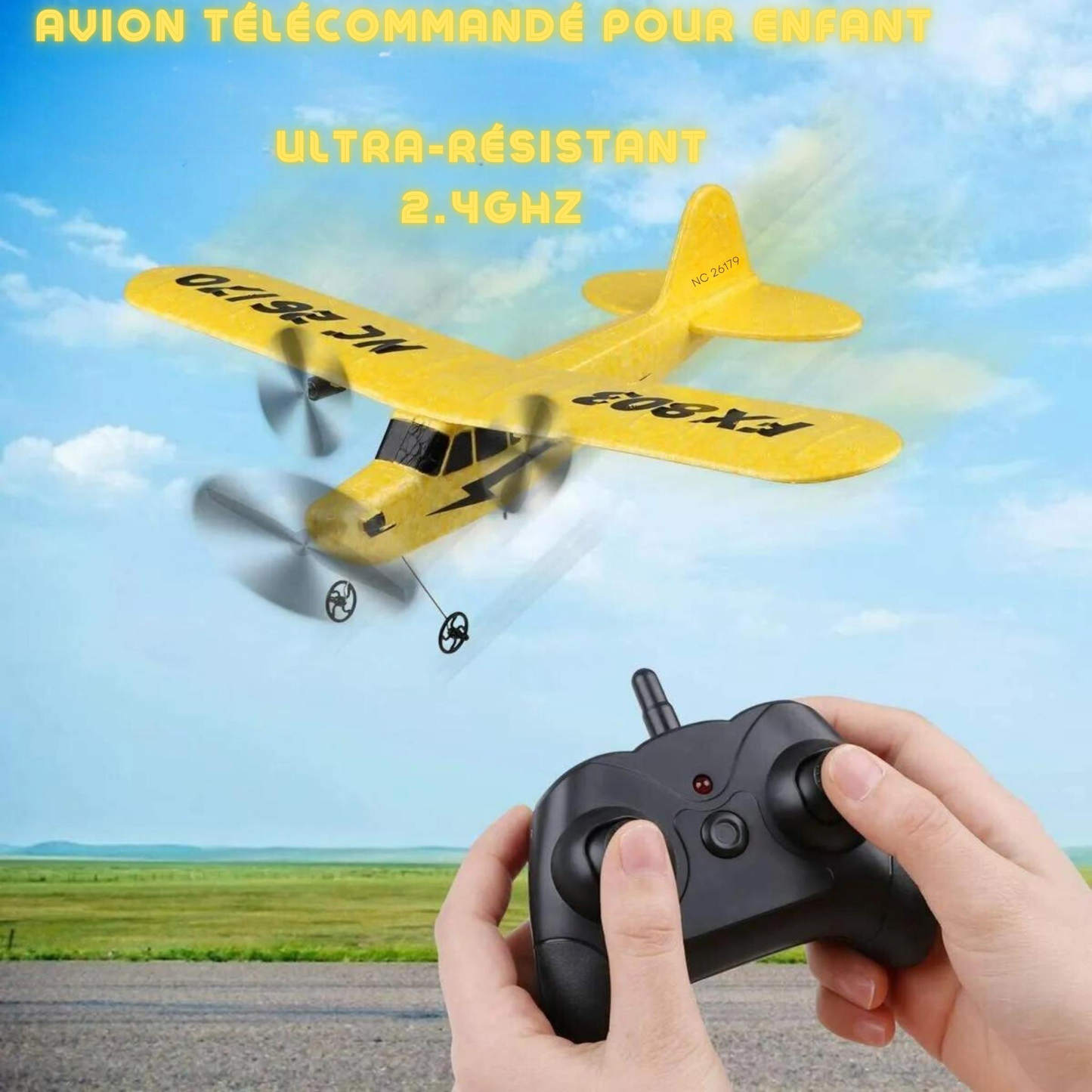 Avion télécommandé ultra-résistant pour enfant 2.4GHz
