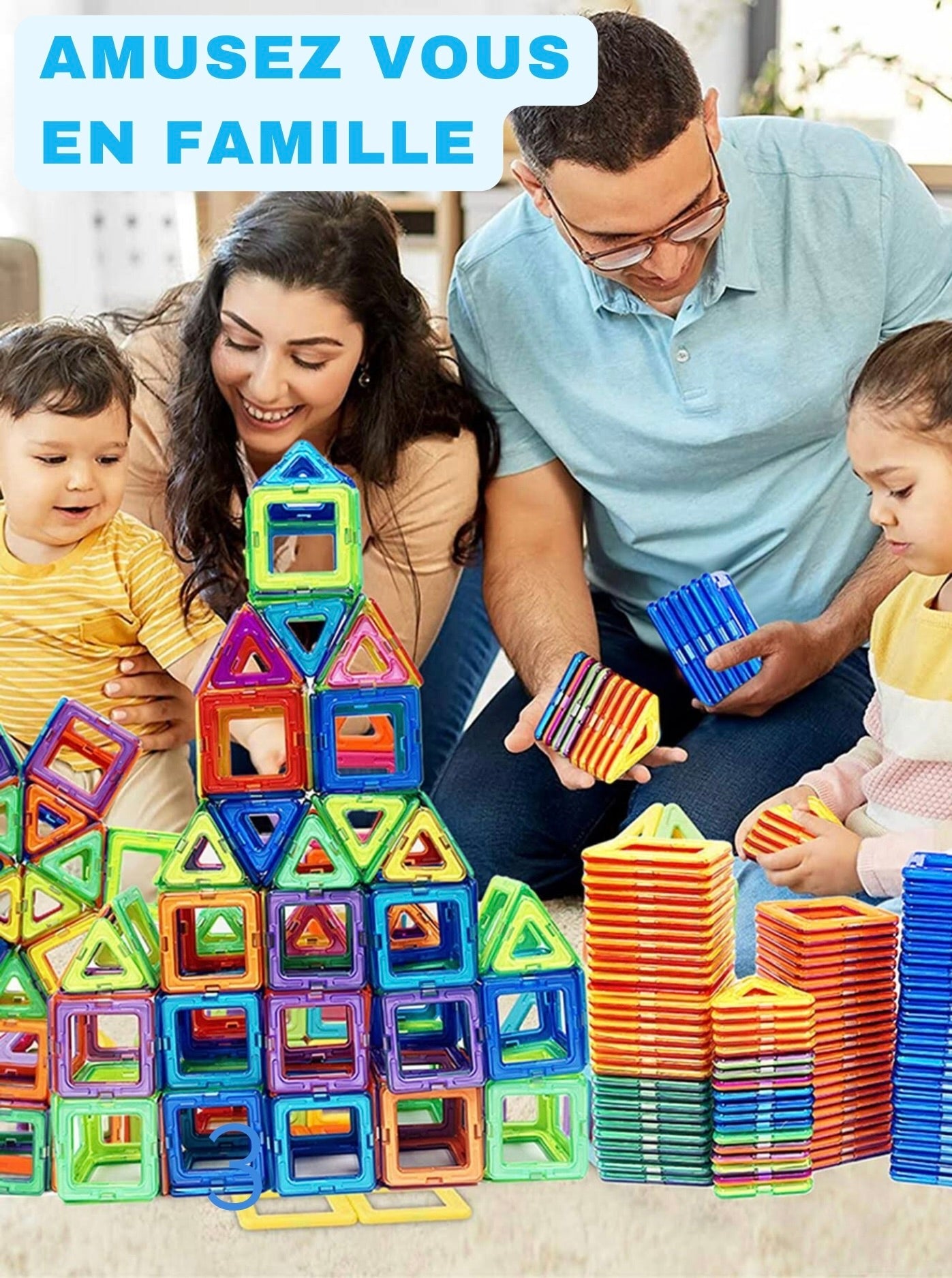 Jeu de Construction Magnétique - Blocs Aimantés pour Enfants - Coffret Cadeau Créatif et Éducatif