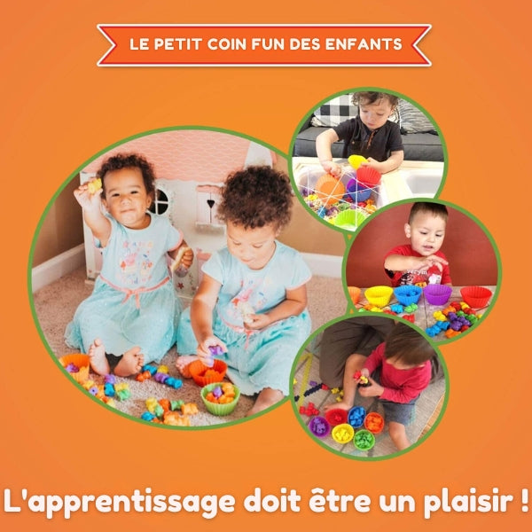Kit de Tri Montessori Arc-en-Ciel - Éveil Ludique avec Gobelets