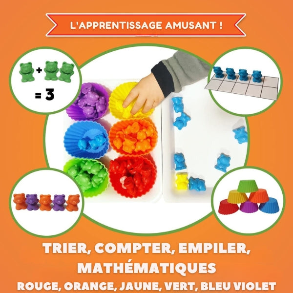 Kit de Tri Montessori Arc-en-Ciel - Éveil Ludique avec Gobelets