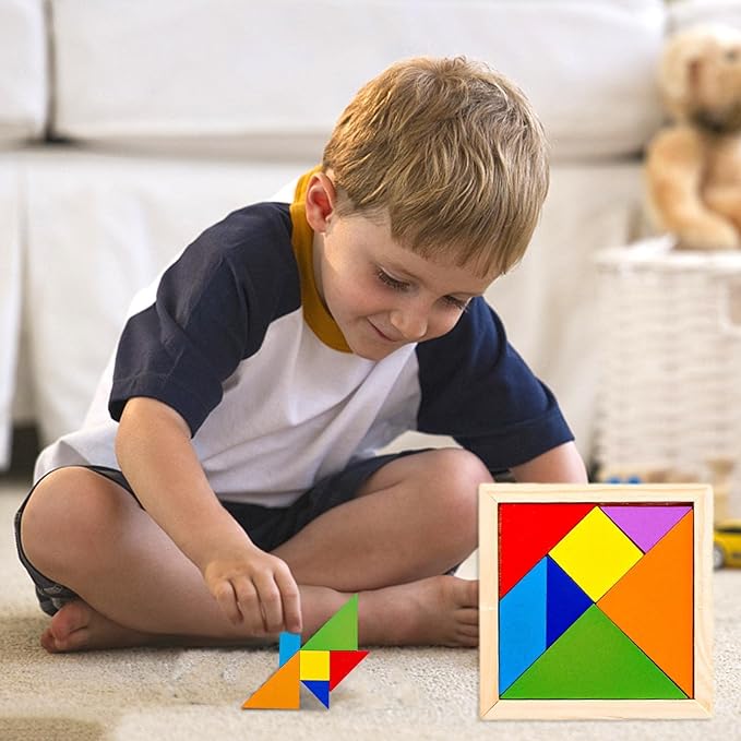 Jeux Montessori colorés en Bois - Jouets Éducatifs pour Enfants