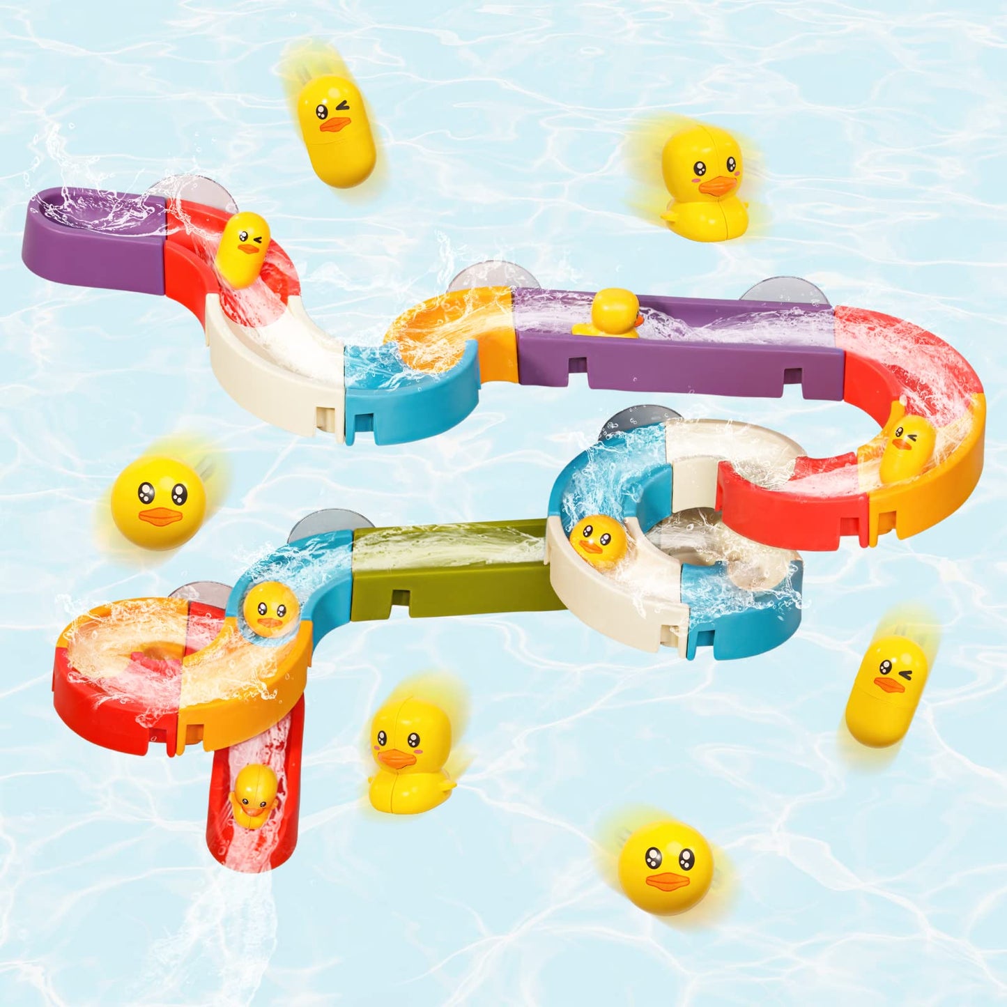 Jouet de bain Montessori toboggan de canard - Plaisir et Éveil pour les Tout-Petits