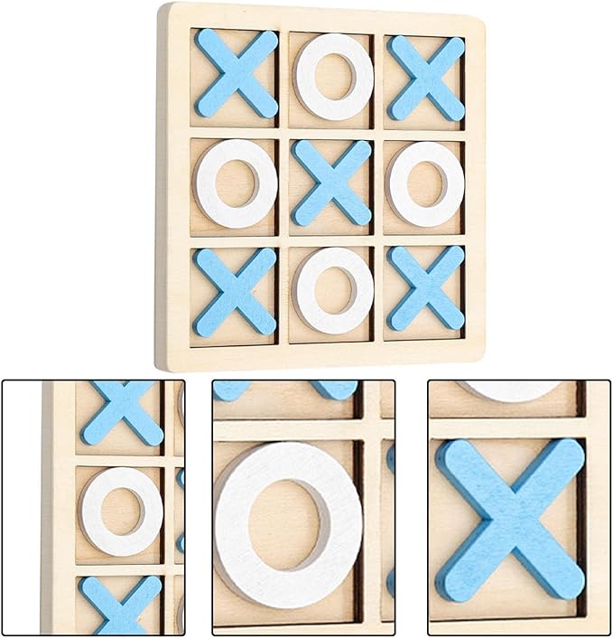 Jeu de Morpion en Bois Montessori - Pour Enfants et Adultes