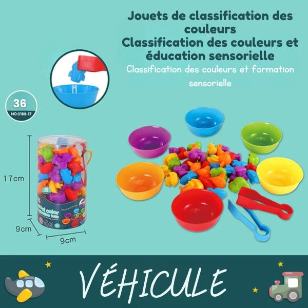 Kit de Tri Montessori Arc-en-Ciel - Éveil Ludique avec Gobelets