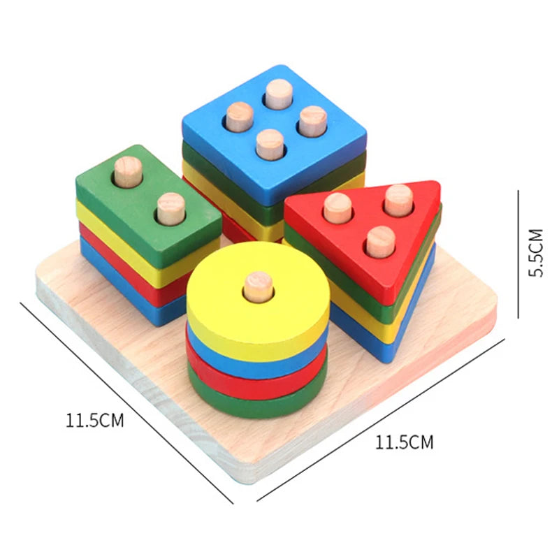 Jeux Montessori colorés en Bois - Jouets Éducatifs pour Enfants