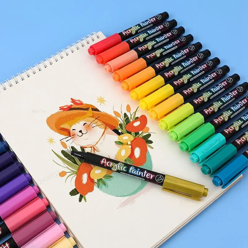 Kit de feutres Acryliques de Précisions - Couleurs Vibrantes et Résistantes