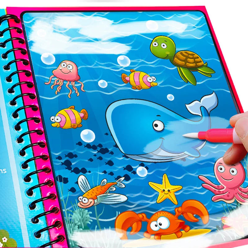Livre de Coloriage Magique à l'Eau pour Enfants - AquaBook Réutilisable et Éducatif