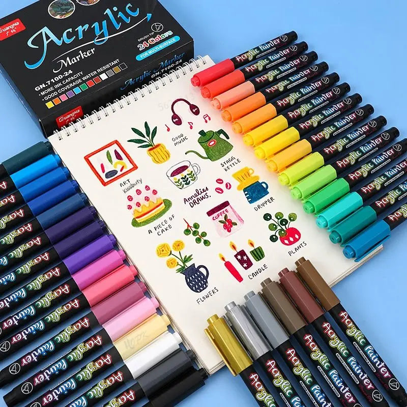 Kit de feutres Acryliques de Précisions - Couleurs Vibrantes et Résistantes