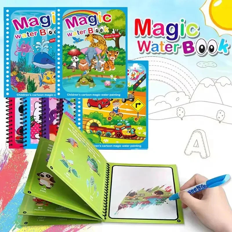 Livre de Coloriage Magique à l'Eau pour Enfants - AquaBook Réutilisable et Éducatif