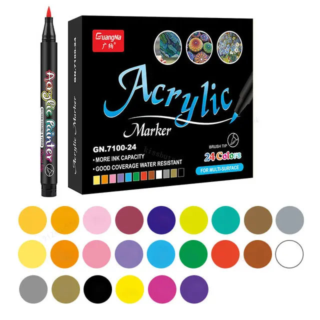 Kit de feutres Acryliques de Précisions - Couleurs Vibrantes et Résistantes