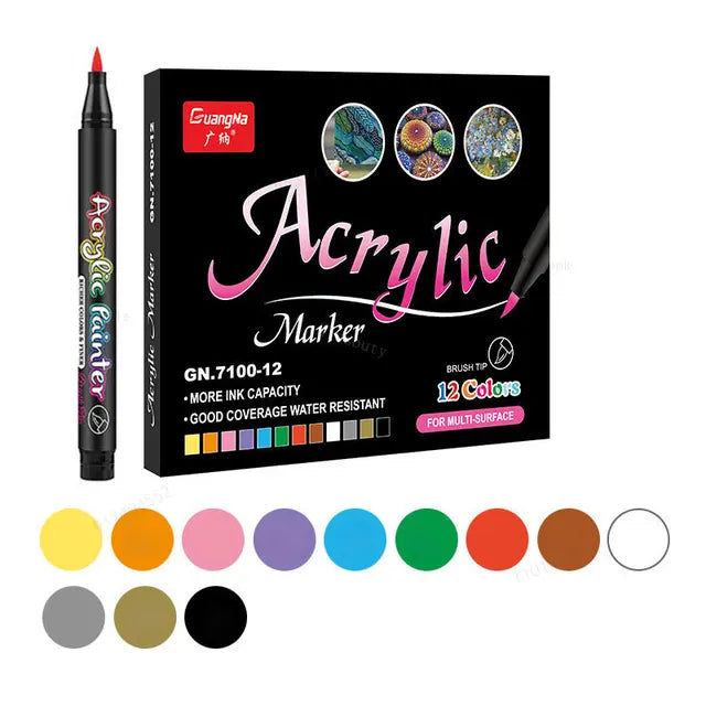 Kit de feutres Acryliques de Précisions - Couleurs Vibrantes et Résistantes