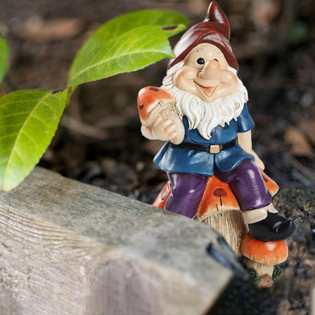 Nain de Jardin Souriant sur son Champignon