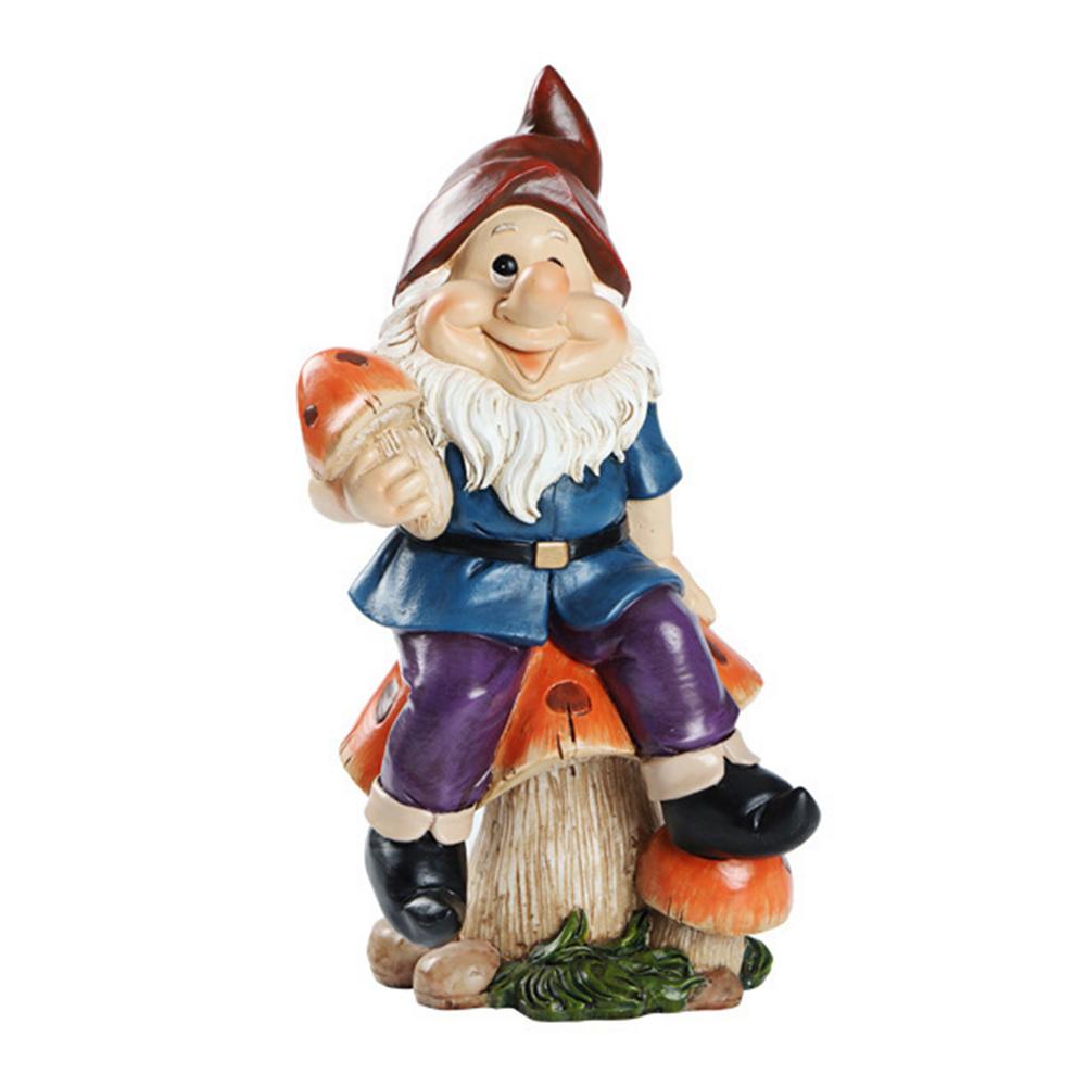 Nain de Jardin Souriant sur son Champignon