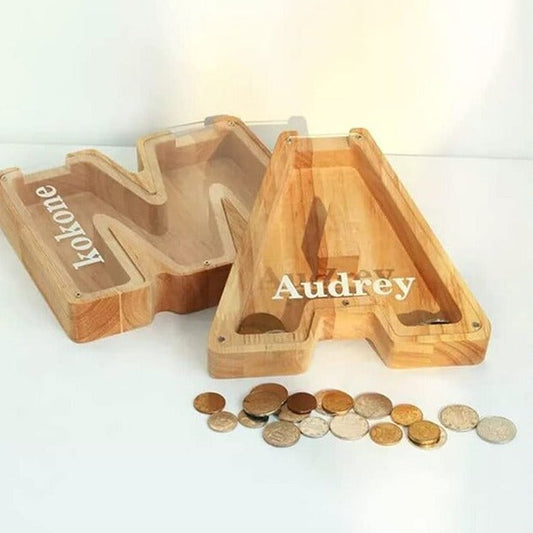 Tirelire en bois Lettre